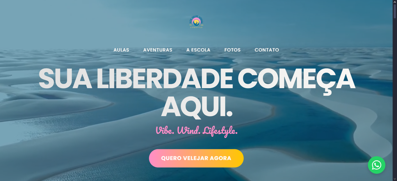 Screenshot do site Kite Delas